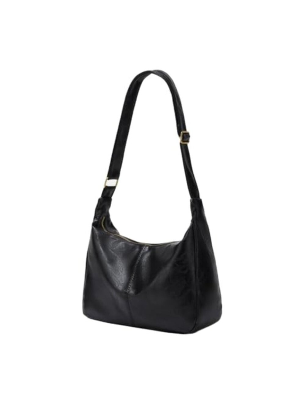 Slouchy Hobo Bag Soft Foldable Vegan PU Leather Shoulder Crossbody Purse